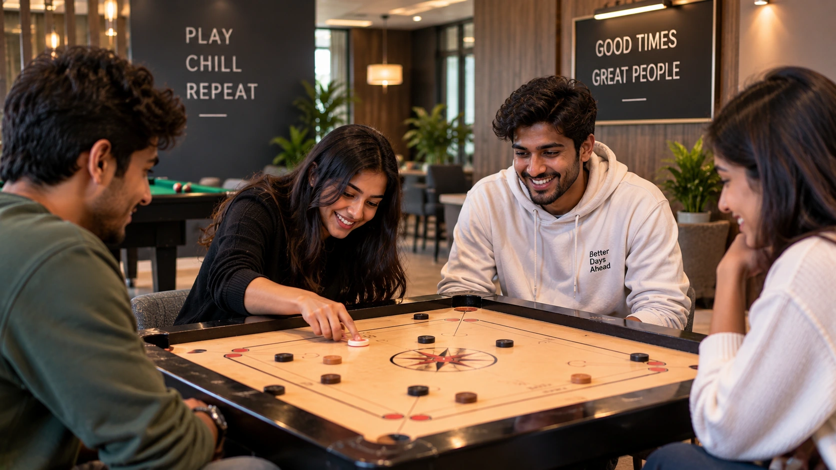 Indoor Games: Carrom